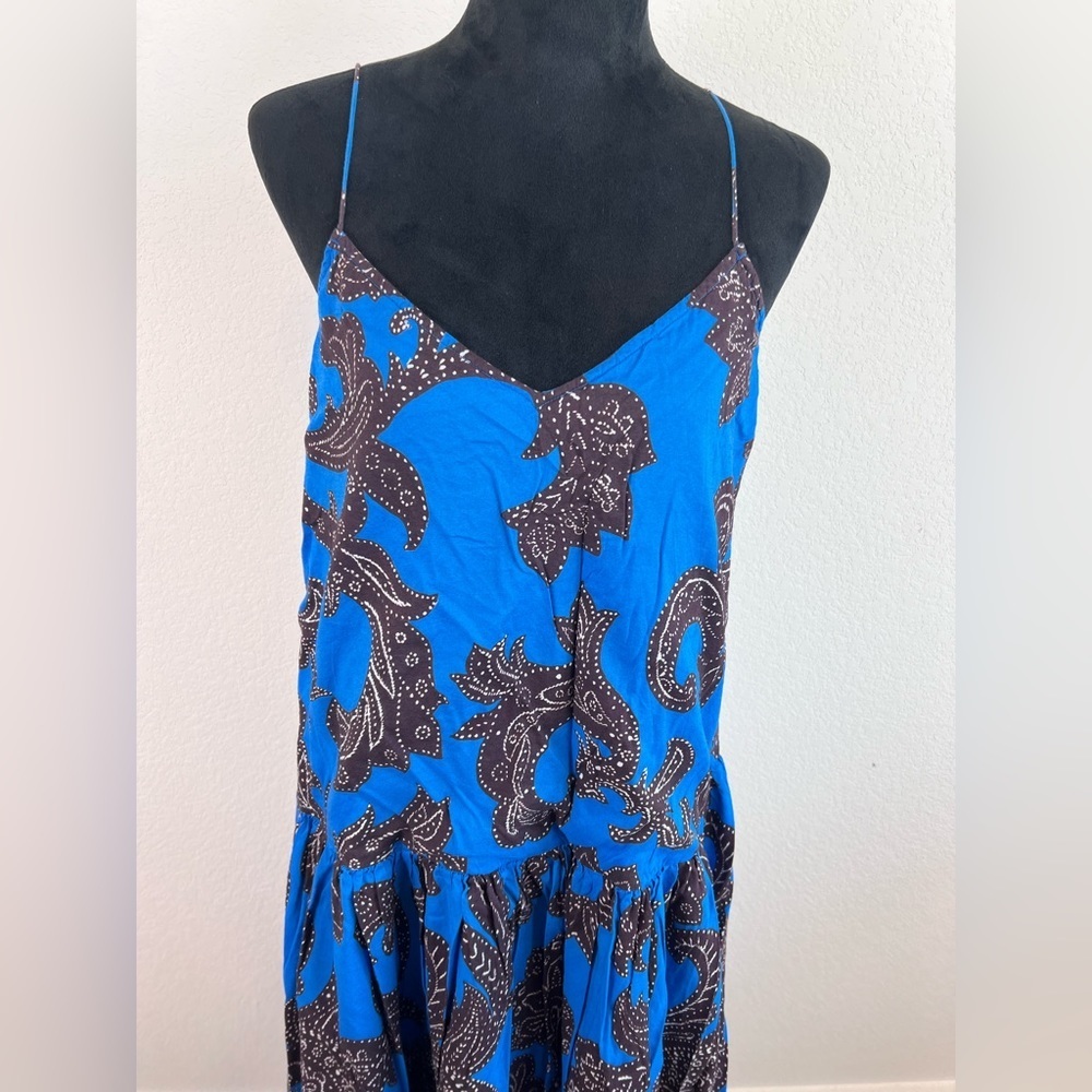 Anthropologie Atsu Flounced Paisley Midi Dress Size Medium - Picture 3 of 12